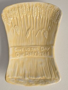 Vintage 70s "Give Us This Day Our Daily Bread"/ Lord's Prayer Ceramic Dish/Tray